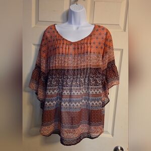 Style & Co. Multicolor Patterned Blouse 1X NWT